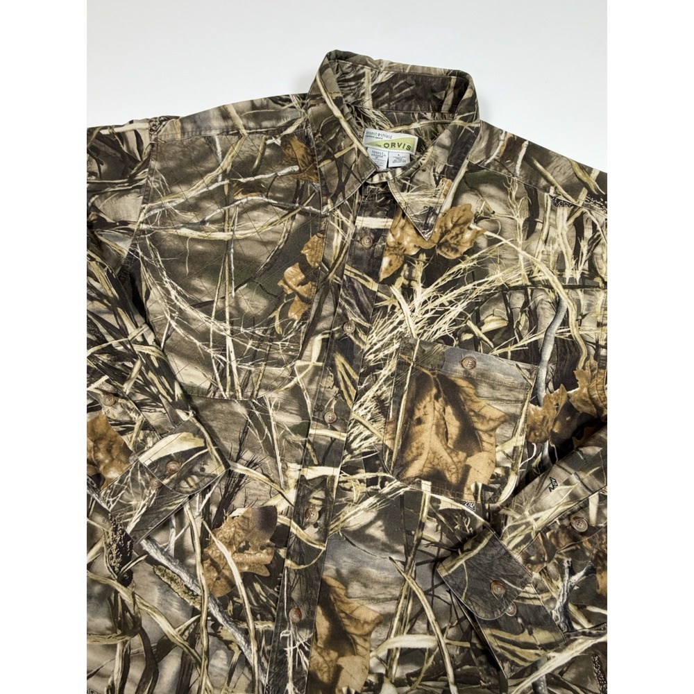 Orvis Mens L Insect Shield Advantage Max-4 Camo Hunting Shirt Long Sleeve Cotton